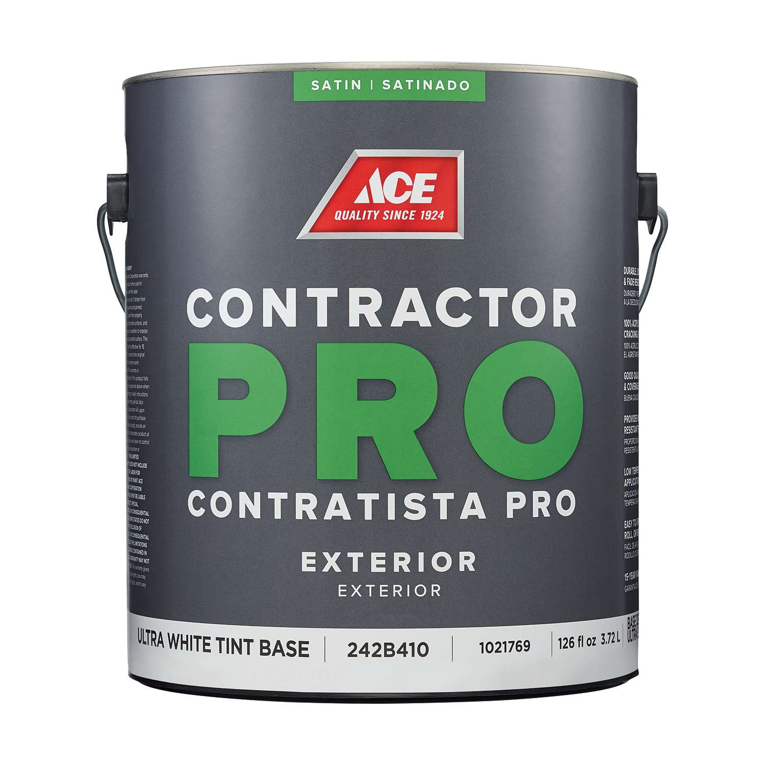 Ace Contractor Pro Satin Tint Base Ultra White Base Paint Exterior 1