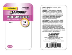Jandorf 16 Ga. Insulated Wire Terminal Connectors White 2 pk