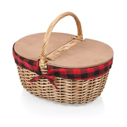 Picnic Time Black/Red Wicker Picnic Basket