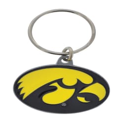 HILLMAN NCAA Tempered Steel Yellow Split Ring Keychain