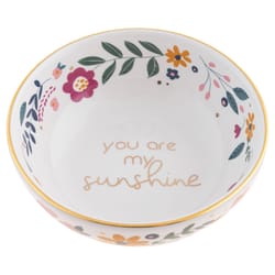 Karma 1 in. H X 3 in. W X 3 in. L White Ceramic You Are My Sunshine Ring Bowl