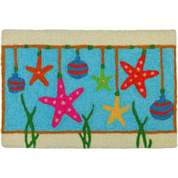 Jellybean Seaside Holiday 20 in. W X 30 in. L Multi-Color Pattern Polyester Accent Rug