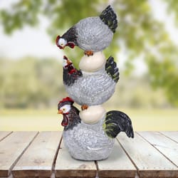 WindyWing Multicolored Resin 12.5 in. H Stacked Chicken and Egg Statue