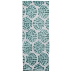 Simple Spaces 21 in. W X 54 in. L Green/White Shells Polyester Accent Rug