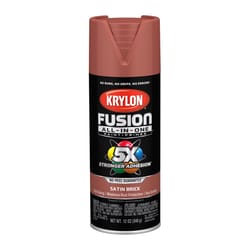 Krylon Fusion All-In-One Satin Brick Paint+Primer Spray Paint 12 oz