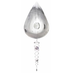 Spinfinity Designs Multi-color Stainless Steel 6.5 in. Crystal Mirror Teardrop Mini Set Outdoor Spin