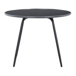 Signature Design by Ashley Palm Bliss Gray Round Glass/Steel Dining Table