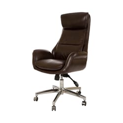 Glitzhome Brown Leather Office Chair