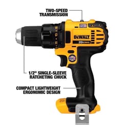 DeWalt 20V MAX 1/2 in. Brushed Cordless Drill/Driver Tool Only