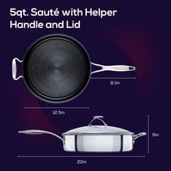 Circulon Stainless Steel Fry Pan 12.5 in. 5 qt Silver