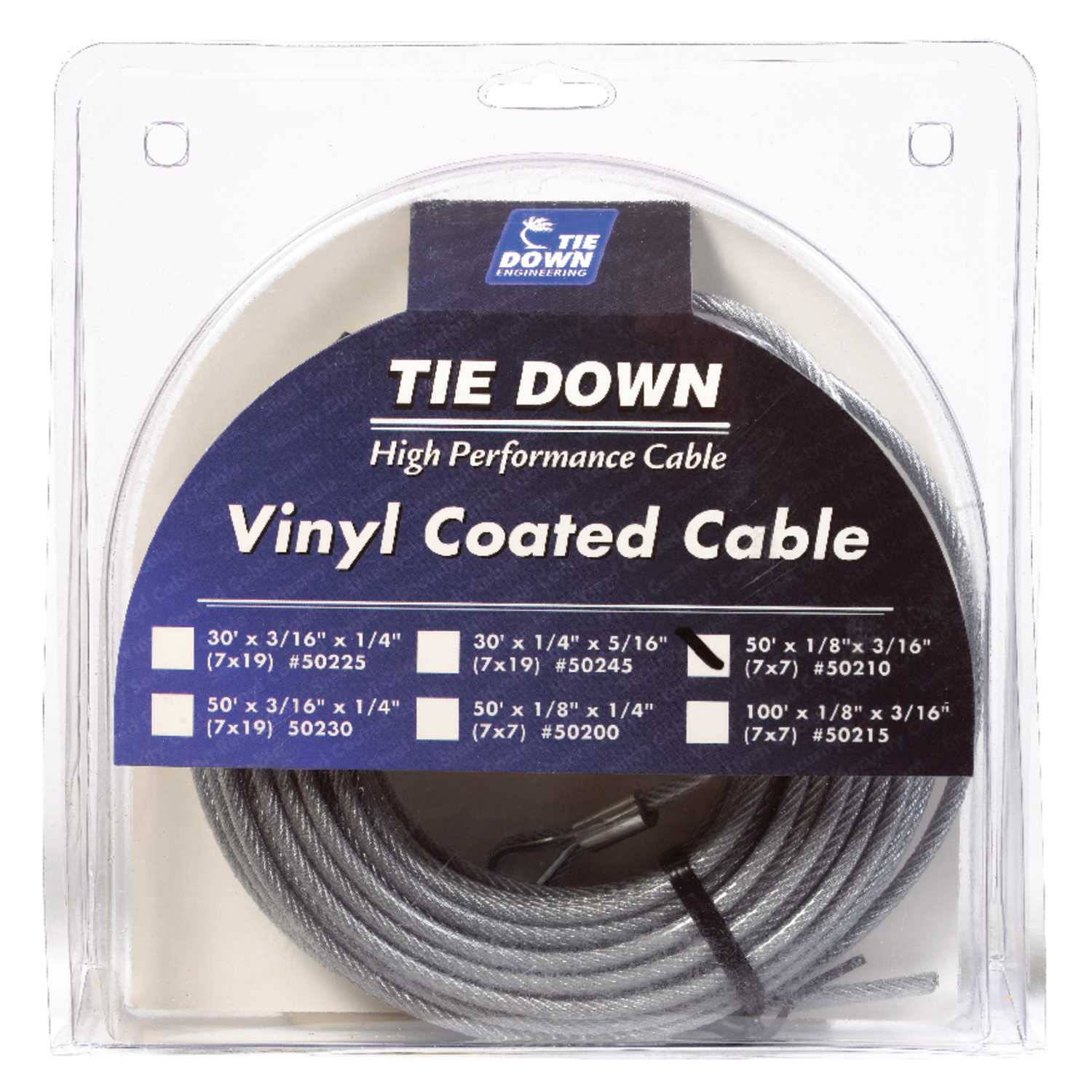 Tie Down Engineering Vinyl Coated Galvanized Steel 1/8 in. Dia. x 50 ft