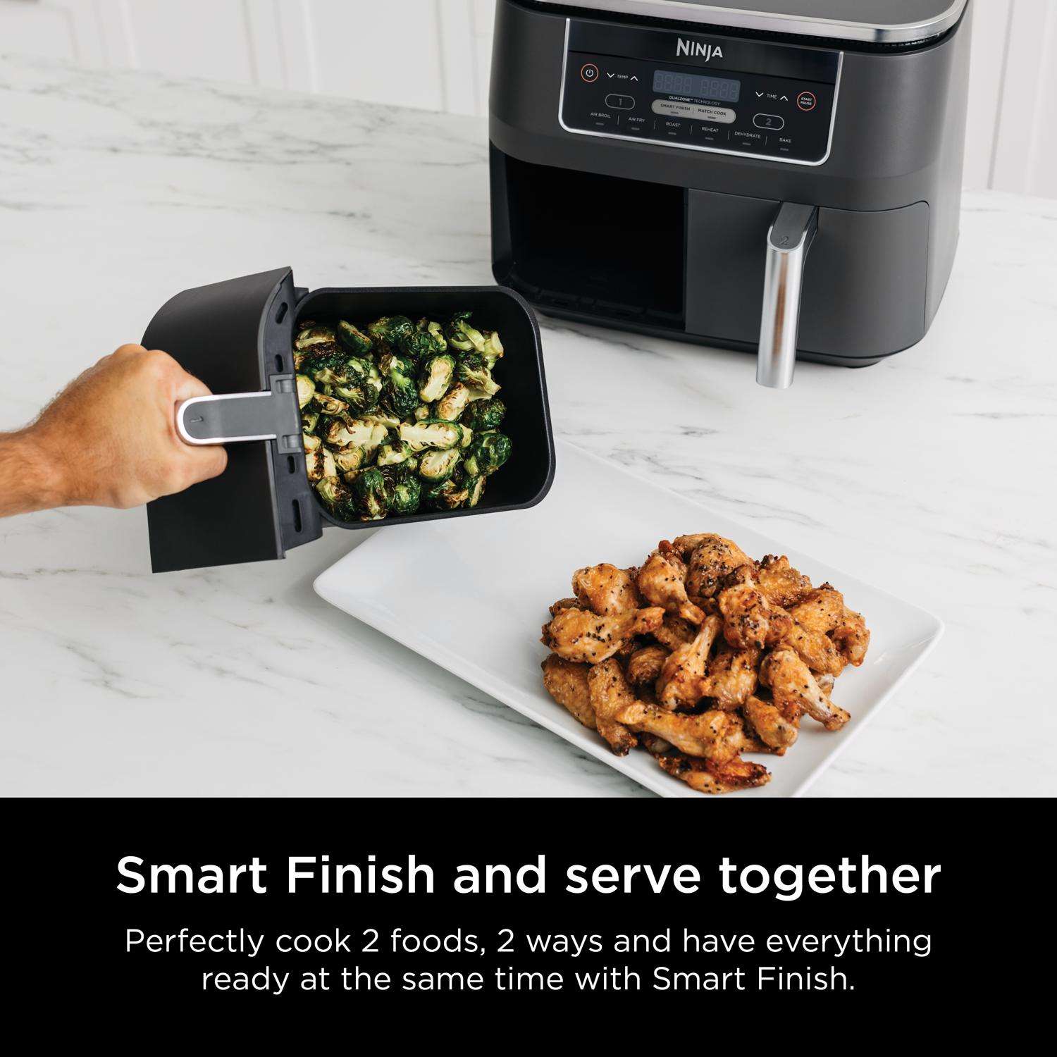 Ninja Foodi 10Quart Dual Zone Air Fryer with Mitts and K 