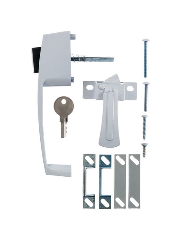 Ace White White Steel Push Button Keyed Latch 1 pk - 02-3815-373 - Locks and Keys  sku 02-3815-373