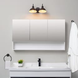 Globe Electric Matte Black 2 lights Incandescent Vanity Light Wall Mount