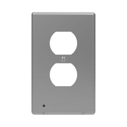 Westek LumiCover Satin Nickel 1 gang Plastic Duplex Nightlight Wall Plate 1 pk