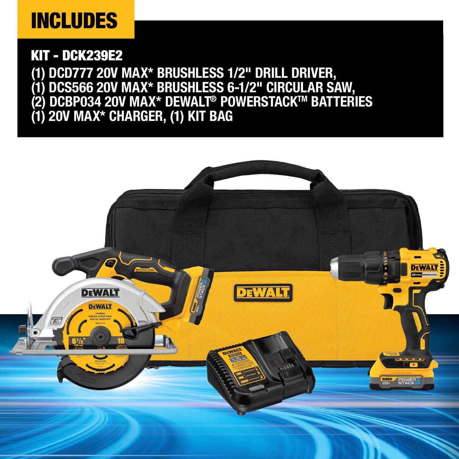 Dewalt Drill Set DEWALT 20V Max Cordless Drill Driver/Impact Combo