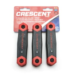 Crescent Assorted Metric and SAE Fold-Up Hex Key Sets 3 pc