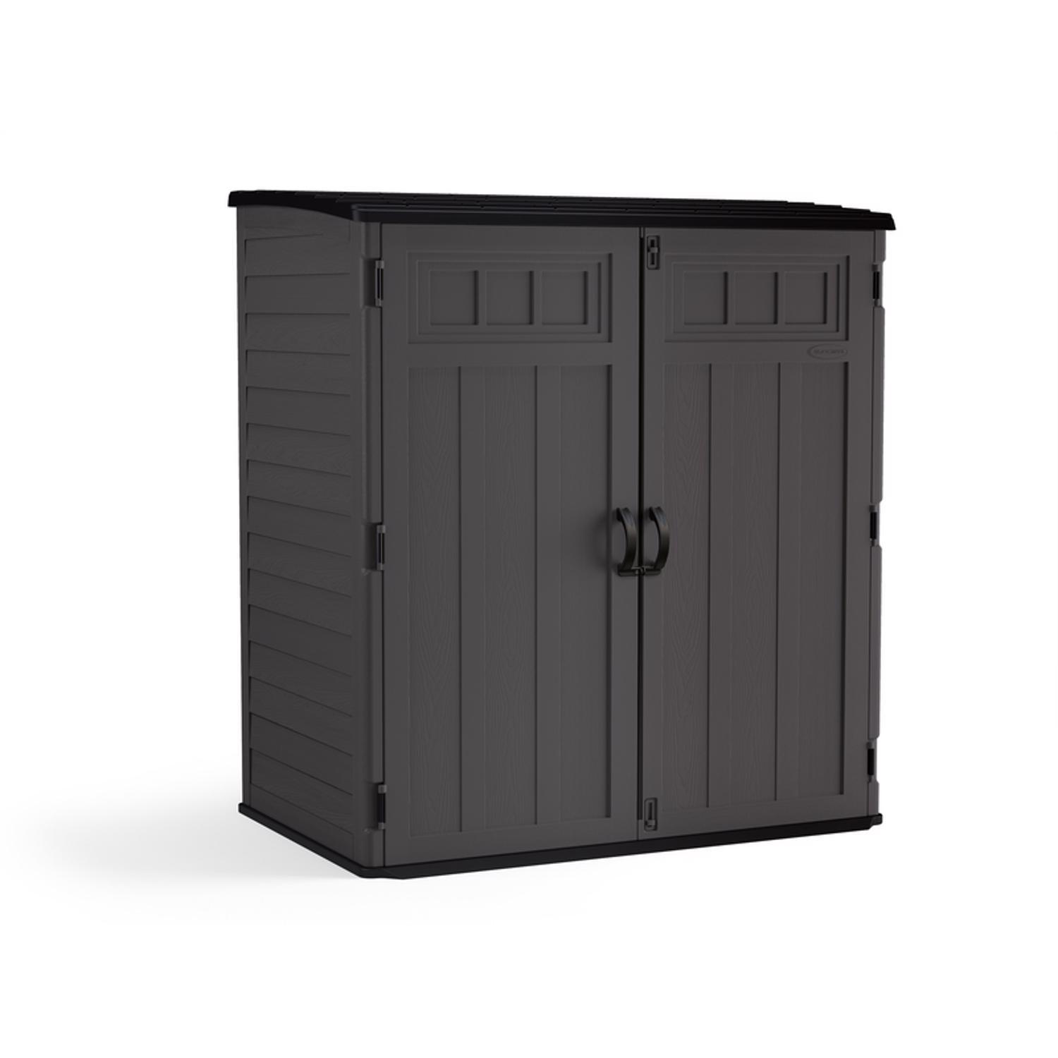 Suncast 4 ft. x 3 ft. Plastic Vertical Storage Shed with Floor Kit Suncast 4 ft. x 3 ft. Plastic Vertical Storage Shed with Floor Kit