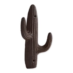 Zingz & Thingz 7 in. H X 1 in. W X 4 in. L Brown Cast Iron Wall Hook