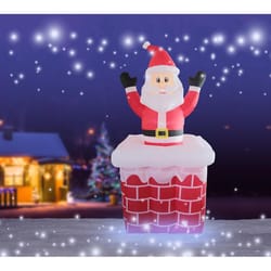 Celebrations Animated Santa in Chimney 6 ft. Inflatable