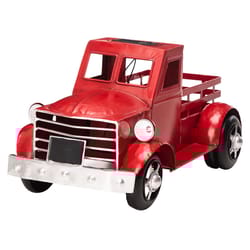 Glitzhome 9.25 in. H Red Iron/Plastic Plant Stand