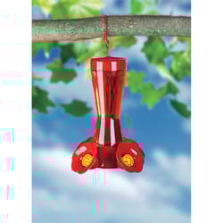Perky-Pet Hummingbird 8 oz Glass/Plastic Pinch-Waist Nectar Bird Feeder 4 ports