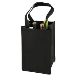 True 4 bottle Black Non-Woven Fabric Wine Tote