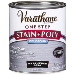 Varathane Semi-Gloss Weathered Gray Water-Based One-Step Stain/Poly 1 qt