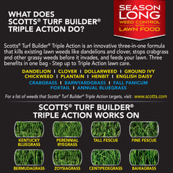Scotts Turf Builder Triple Action Weed & Feed Lawn Fertilizer For Multiple Grass Types 4000 sq ft