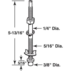 Prime-Line 3/8 in. D X 5.81 in. L Mill Gold Steel Pivot Pin 1 pk