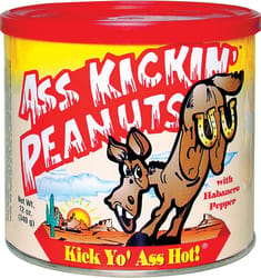Ass Kickin' Habanero Pepper Peanuts 12 oz Canister