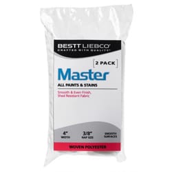 Bestt Liebco Master Woven Polyester 4 in. W X 3/8 in. Mini Paint Roller Cover 2 pk