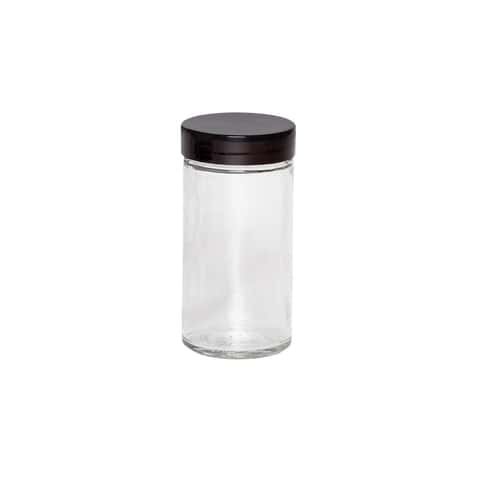 Kamenstein Empty Jars With Black Cap, Set Of 12, 3-Ounce