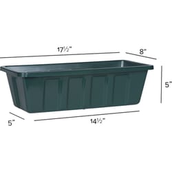 Novelty Poly Pro 5 in. H X 18 in. W X 8 in. D PP Plastic Poly Pro Flower Box Green