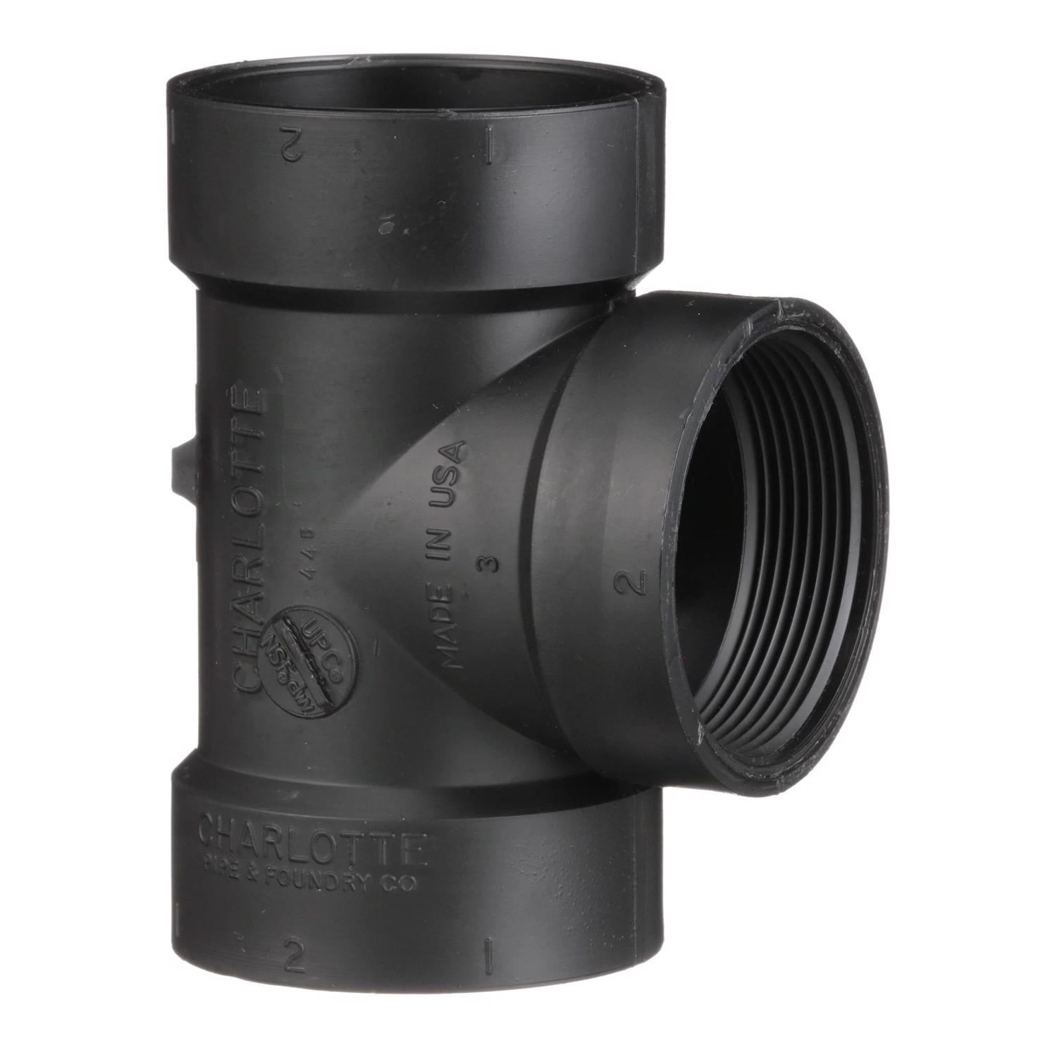 Charlotte Pipe 2 in. Hub X 2 in. D Hub ABS Flush Cleanout Tee - Ace ...