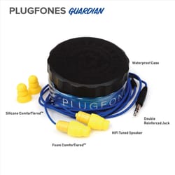 Plugfones Guardian 29 dB Nylon/Silicone/Soft Foam 3.5 MM Jack Earplugs/Earphones Yellow 1 pair