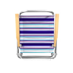 Caribbean Joe Galvanized Silver Aluminum Frame Reclining Lounge Chair