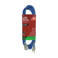 Ace Outdoor 15 ft. L Blue Extension Cord 16/3 SJOW