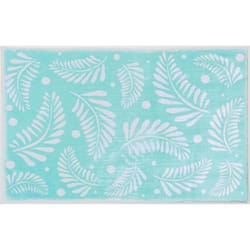 Cozy Living 21 in. W X 33 in. L Multi-Color Palms on Aqua Polyester Accent Rug