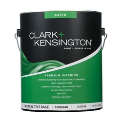 Clark+Kensington Satin Tint Base Neutral Base Paint + Primer Interior 1 gal