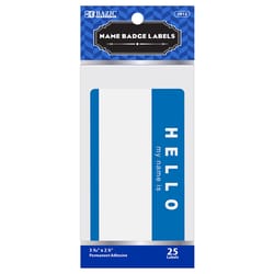 Bazic Products 3-7/10 in. H X 2-1/4 in. W Rectangle Multicolored Name Badge Label 25 pk