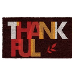 Home & More 1.42 W X 2.42 L Multi-color Thankful Coir Door Mat