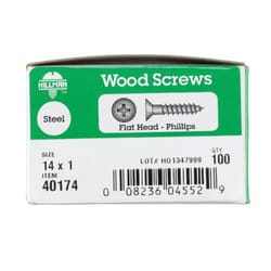 Hillman No. 14 X 1 in. L Phillips Zinc-Plated Wood Screws 100 pk