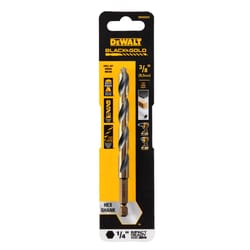 DeWalt Black & Gold 3/8 in. High Speed Steel Impact Ready Drill Bit Hex Shank 1 pk