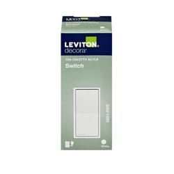 Leviton Decora 15 amps Single Pole Rocker Switch White 1 pk