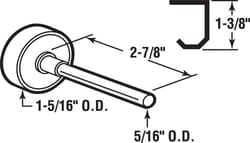 Prime-Line 1/2 in. W X 2.875 in. L X 1-5/16 in. D Steel Garage Door Roller