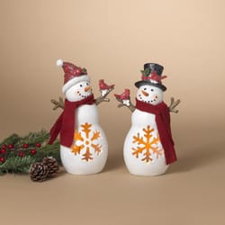 Gerson Multicolored Lighted Holiday Snowman Table Decor 11 in.