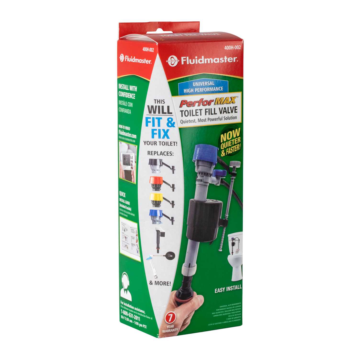 Fluidmaster PerforMAX Toilet Fill Valve Plastic For Universal Ace