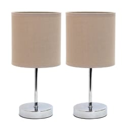 All The Rages Simple Designs 11.8 in. Chrome Gray/Silver Table Lamp