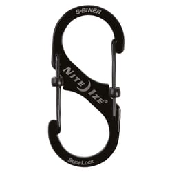 Nite Ize S-Biner SlideLock 1.8 in. D Stainless Steel Black Carabiner Key Chain